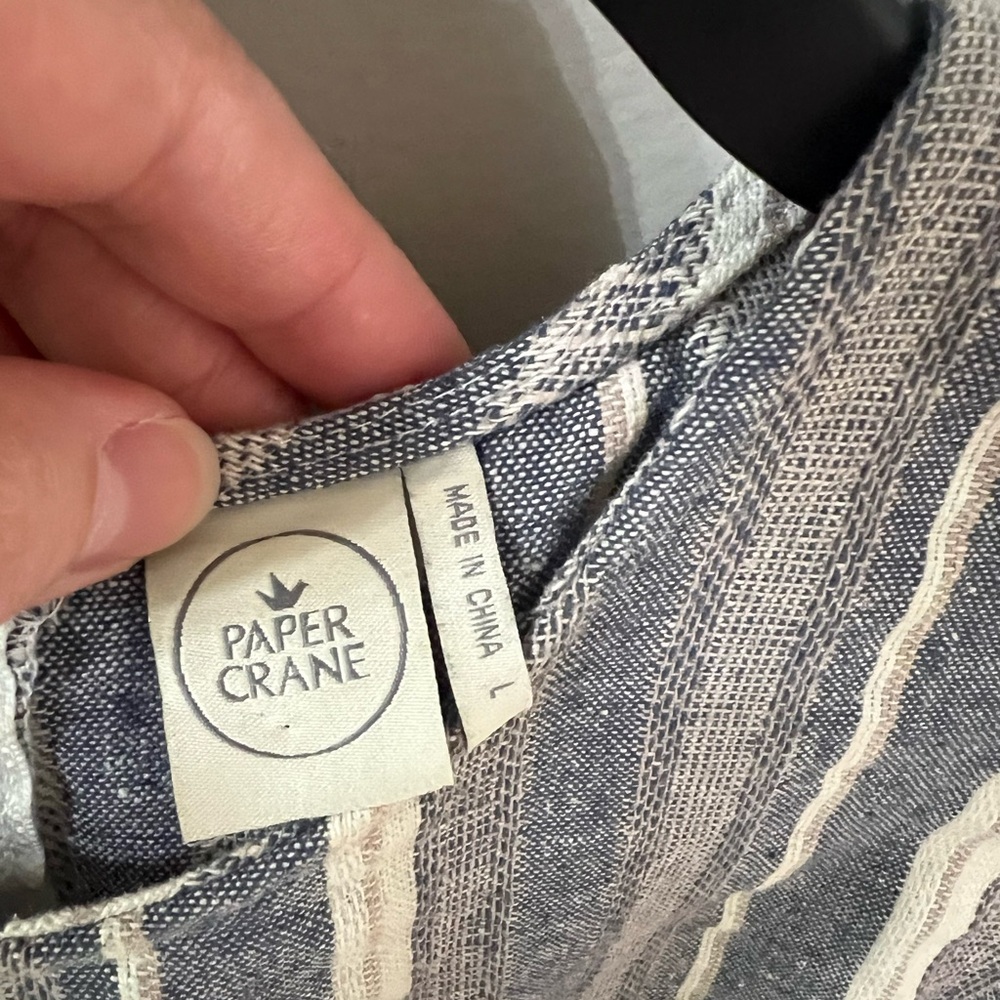 Paper Crane Blue and White Striped Tank Top - Picture 2 of 4